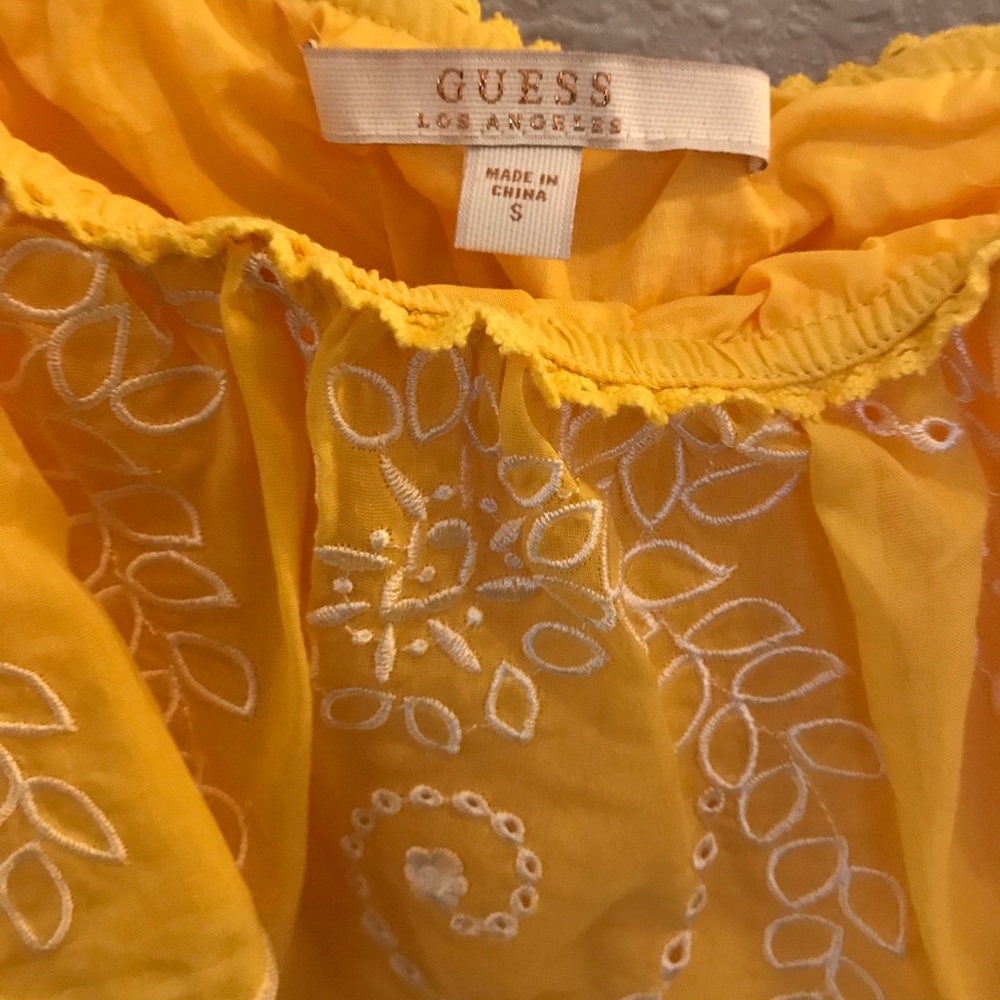 Guess Yellow Ruffle Top - Picture 3 of 3